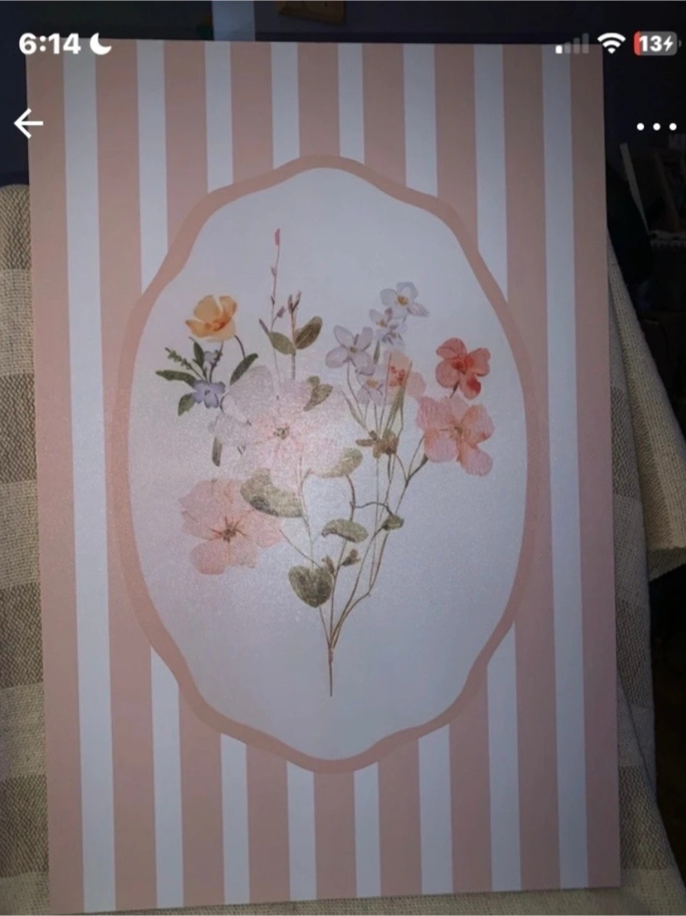 Floral Pink & White Wall Art Print. 16x24